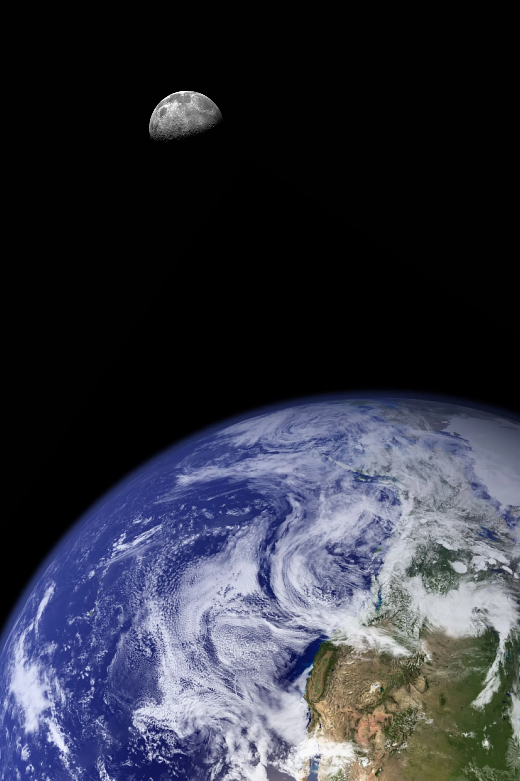 كم يبعد القمر عن الارض بالكيلومتر