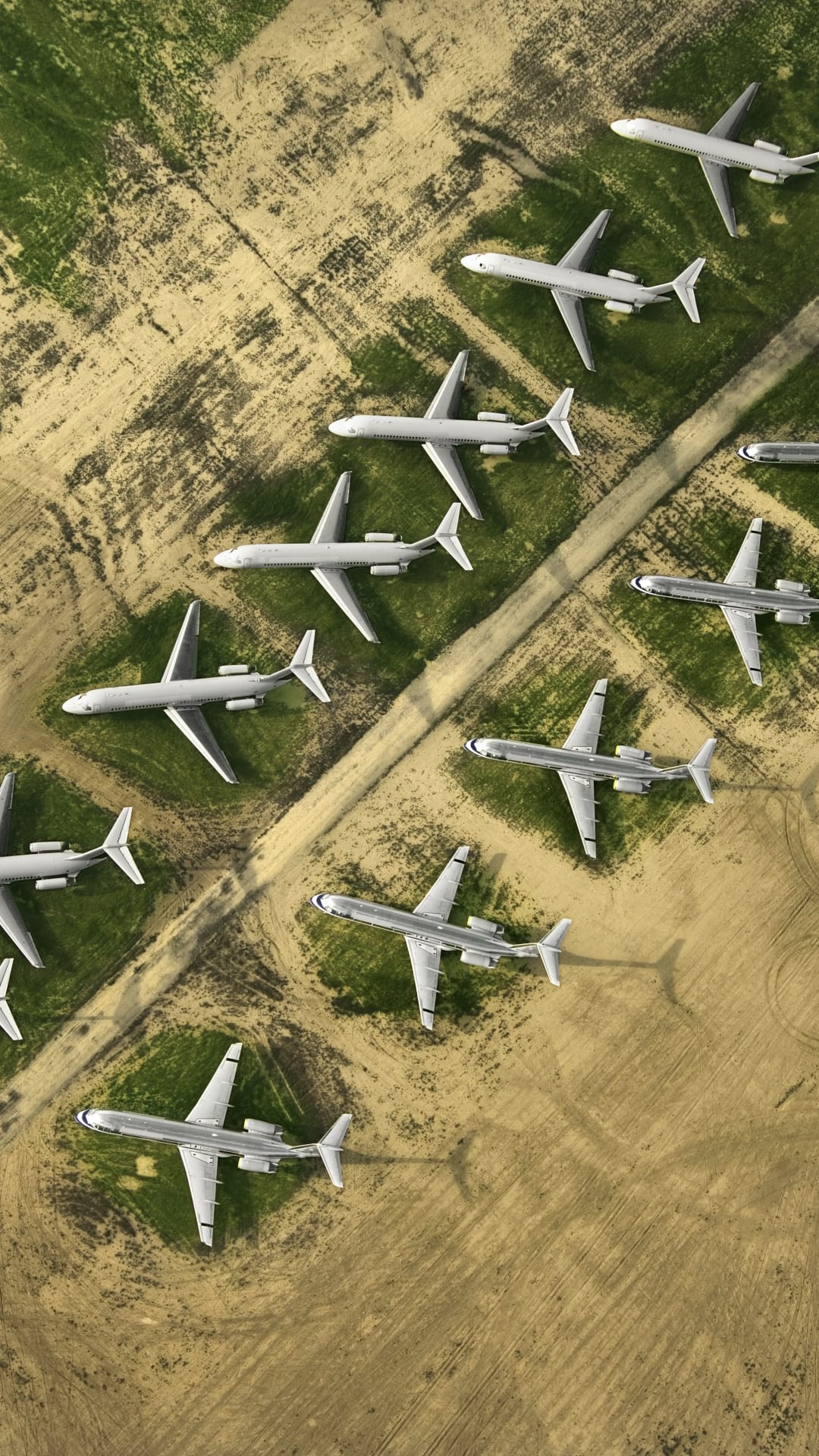 Hundreds of snake-infested jets sit idle in the California desert