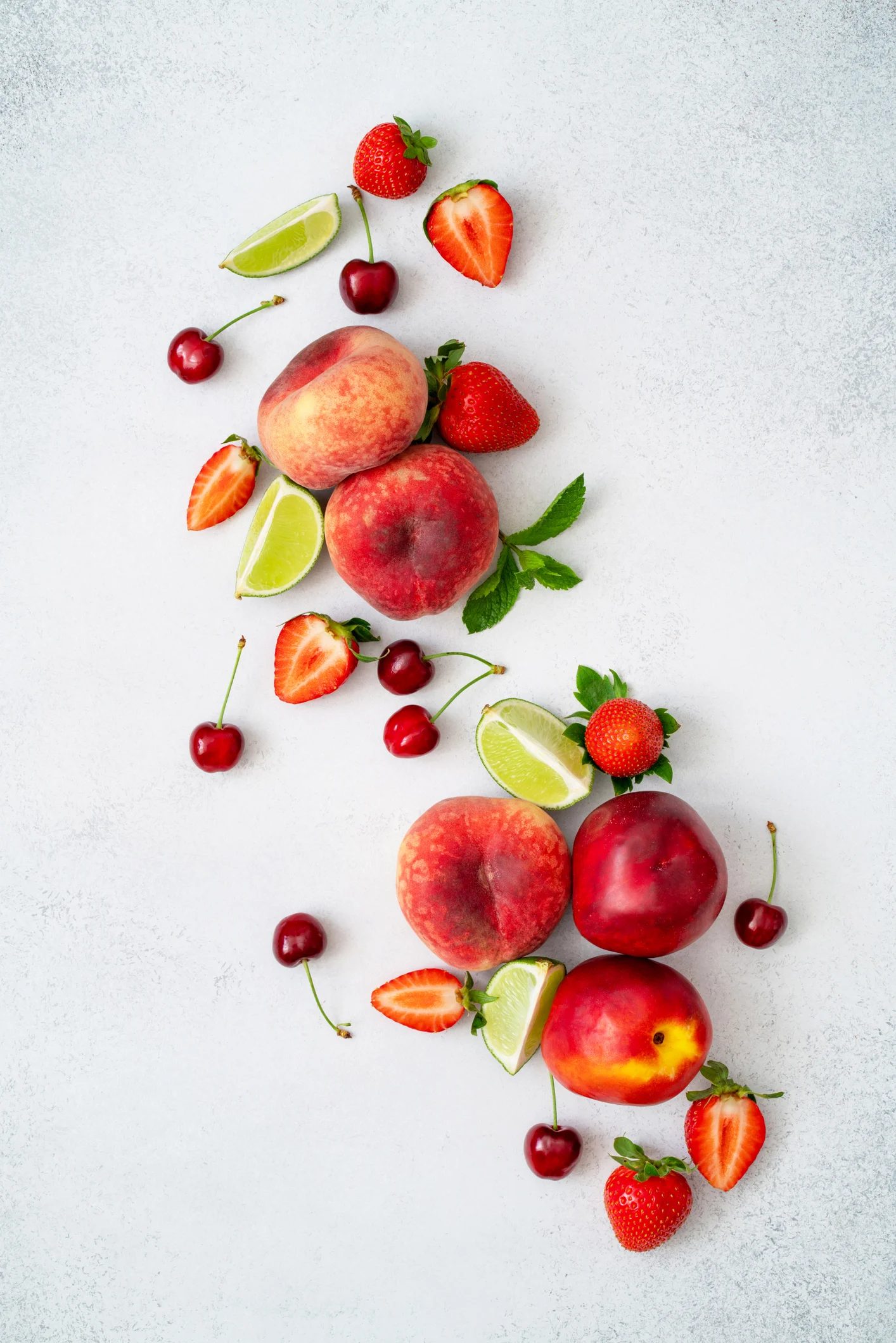 Fruit salad cheesecake slice