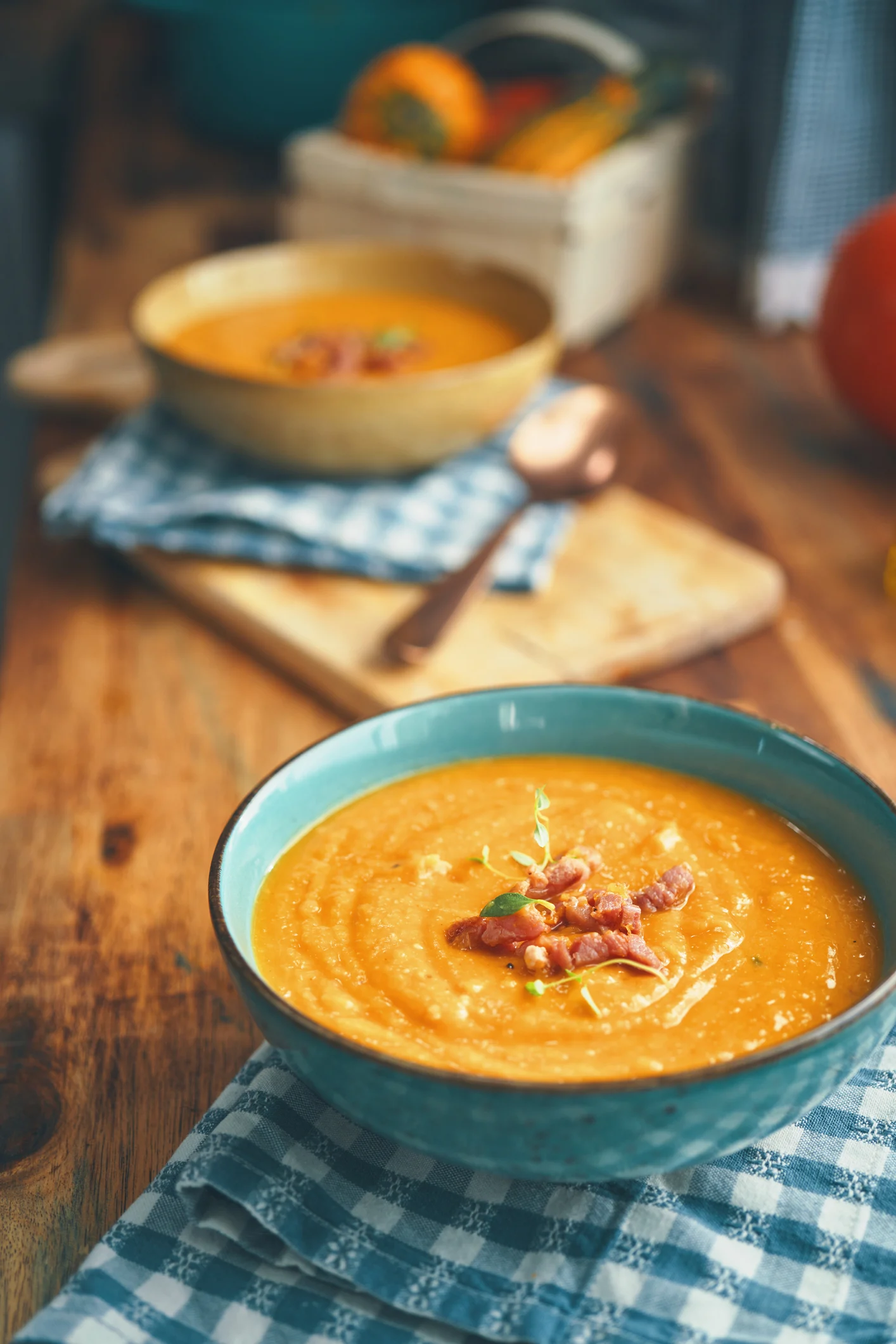 Crema de calabaza y curry, una rica cena baja en grasas para adelgazar