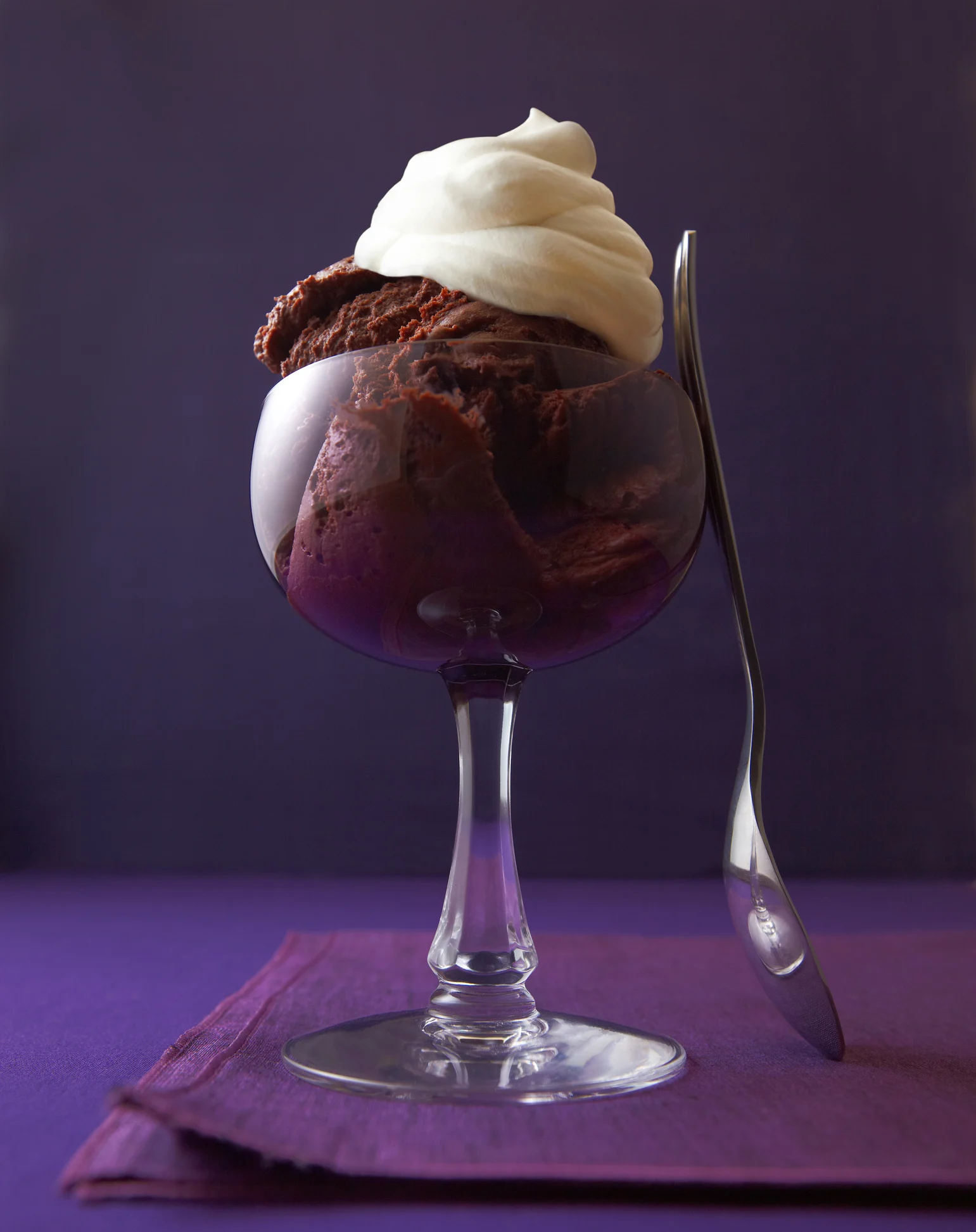 Easy chocolate mousse with plums two ways