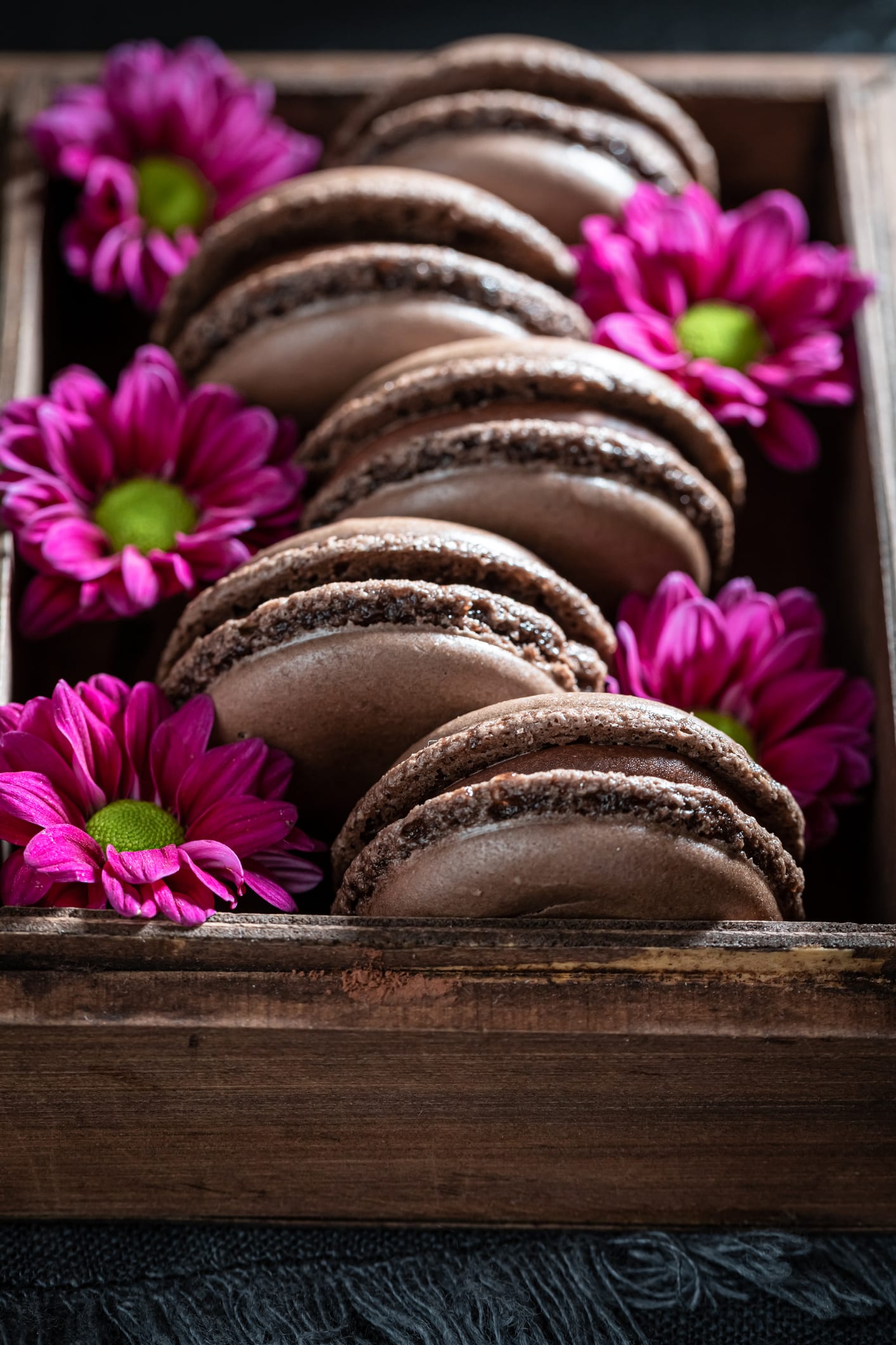 Luftige Macarons mit Schokoladenganache – Rezept