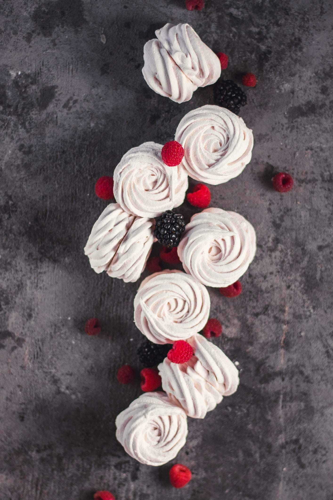 By royal approval: Raspberry swirl meringues 