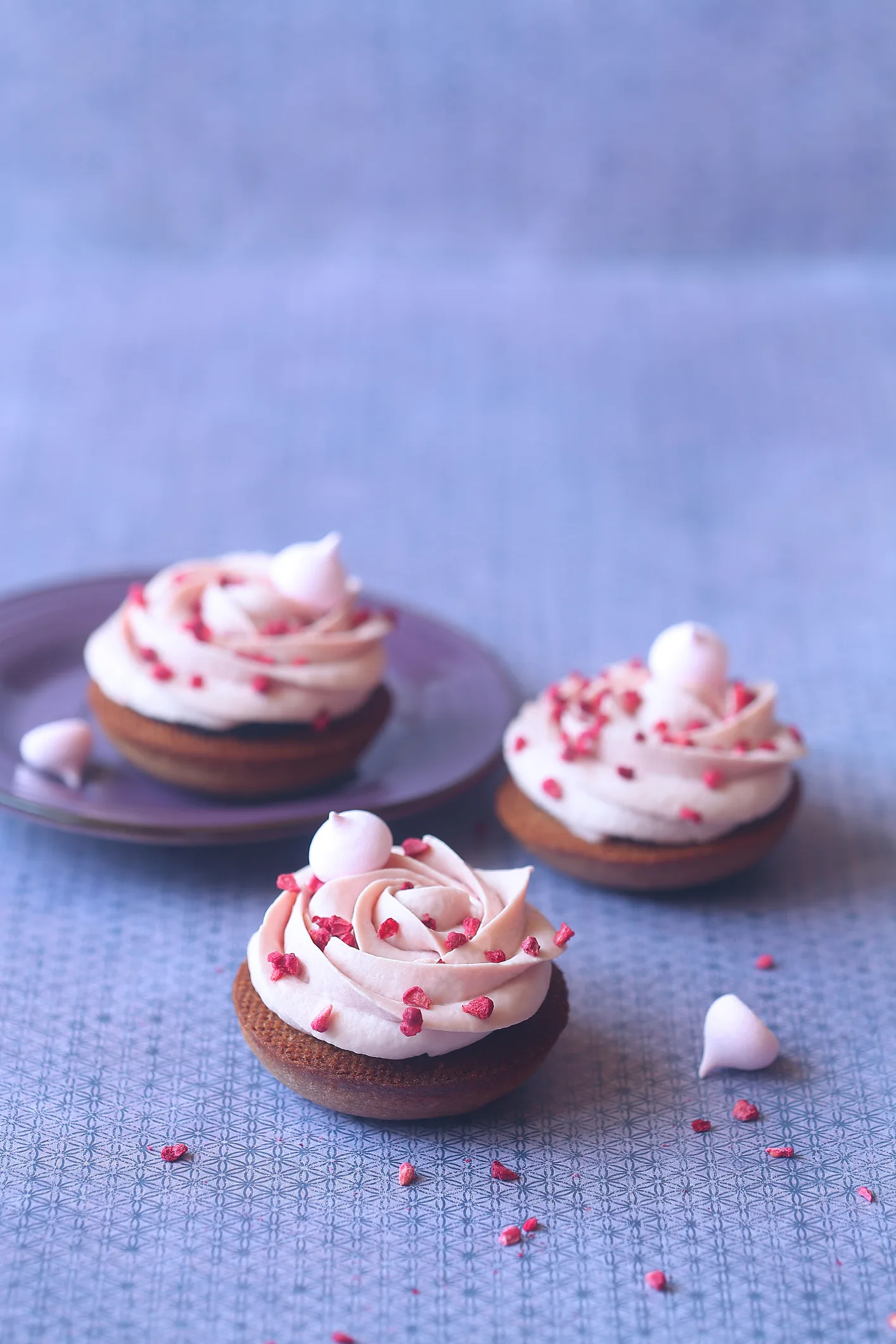 By royal approval: Raspberry swirl meringues
