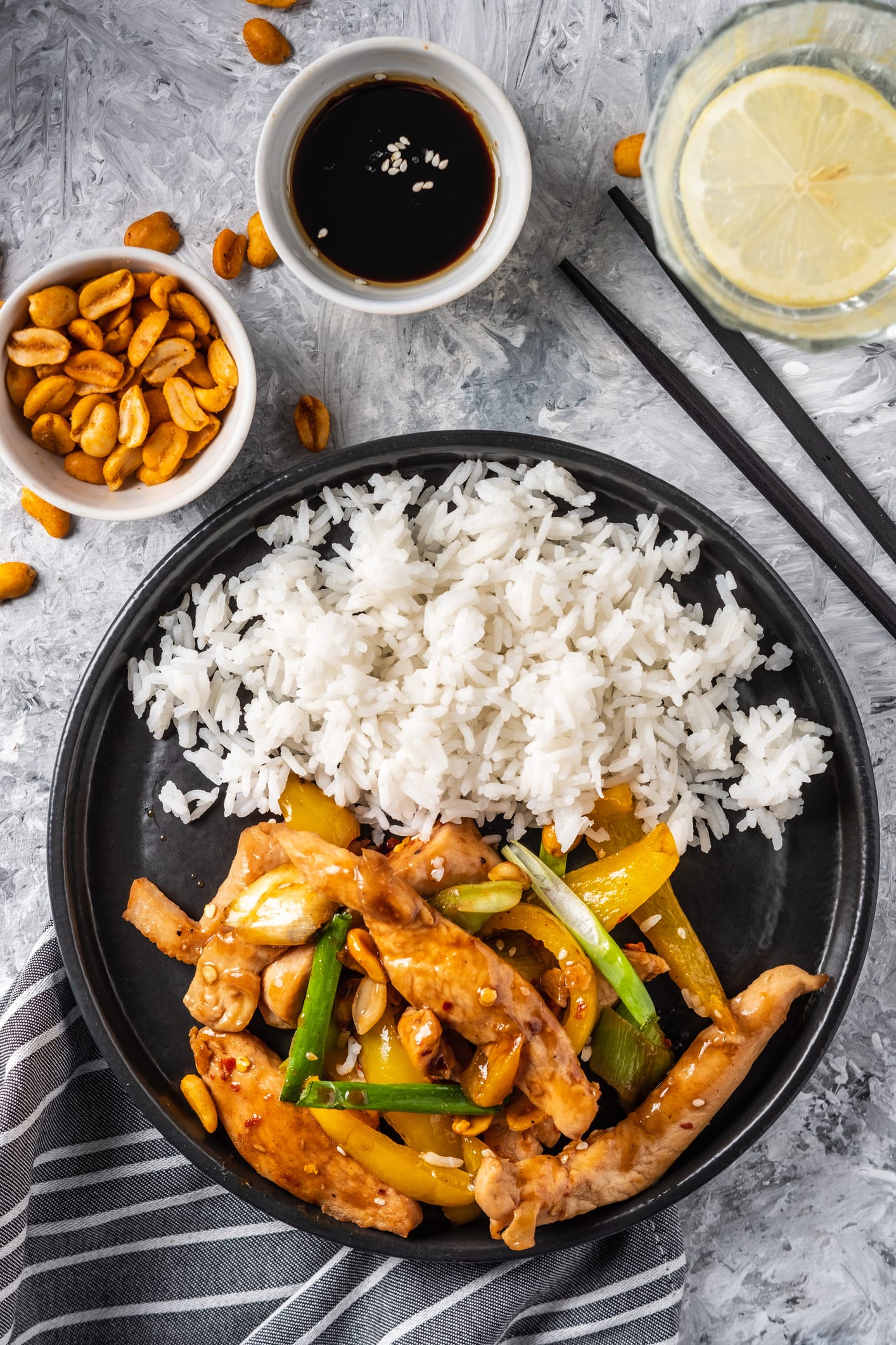 Slow cooker kung pao chicken noodles