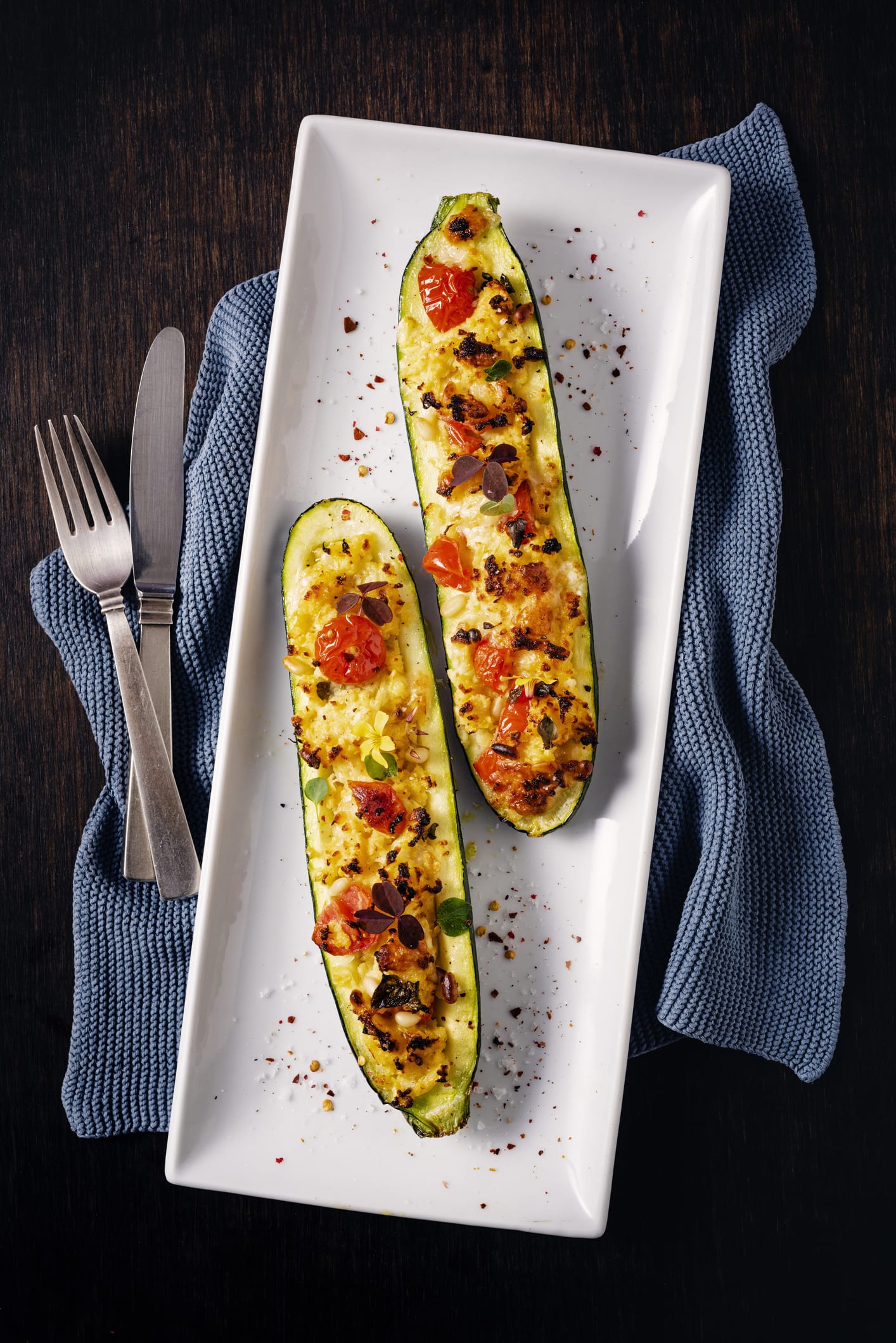 Impossible sweetcorn, bacon and zucchini slice