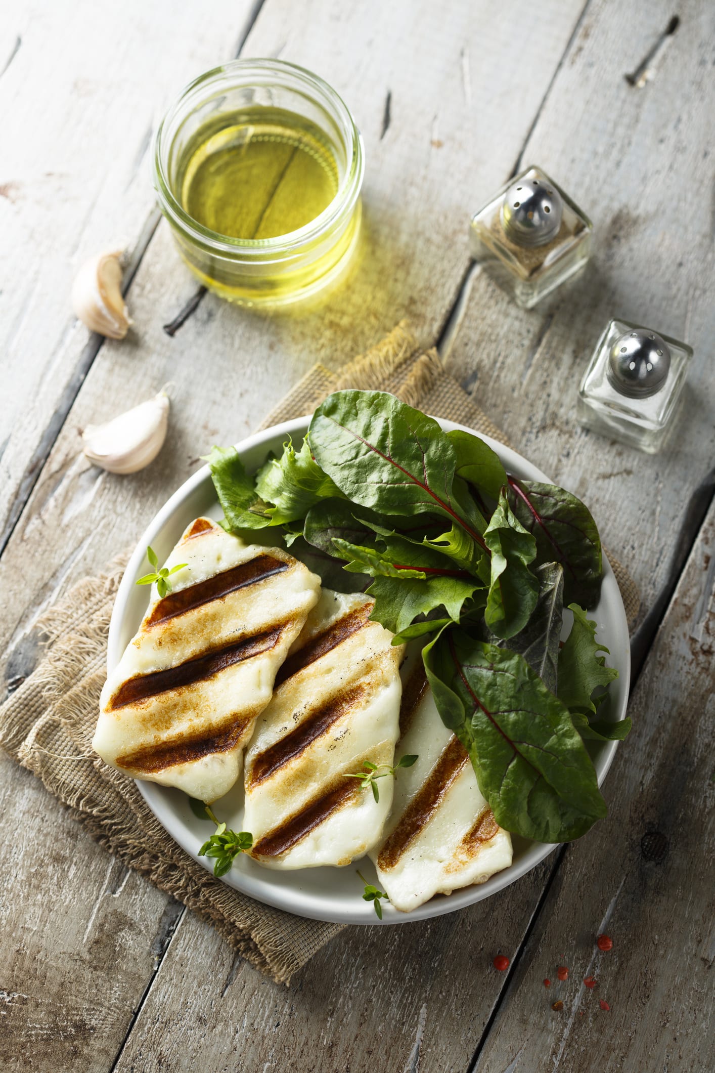 All for one: Roasted halloumi, red onion and clementine salad
