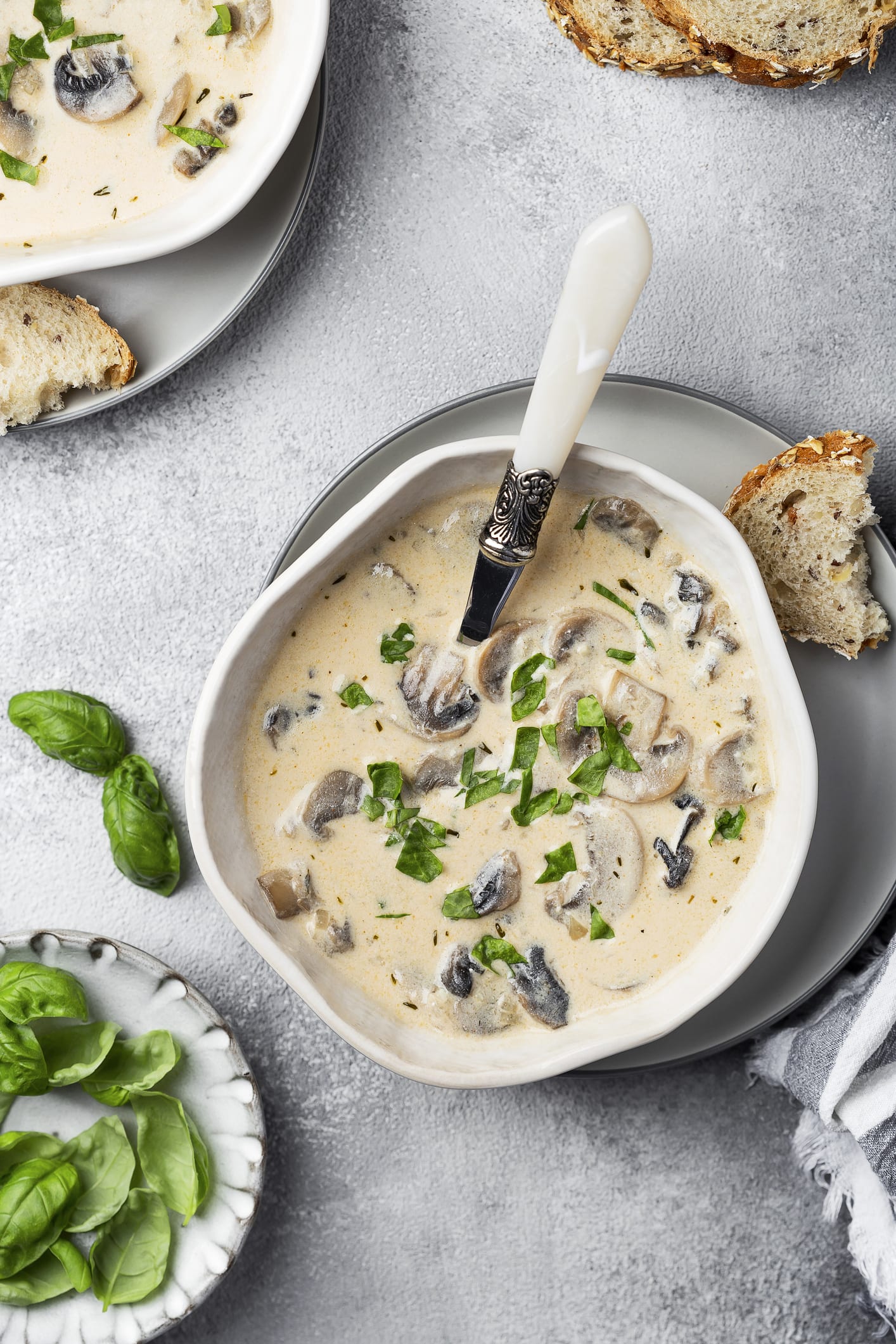 Kinda-creamy mushroom soup